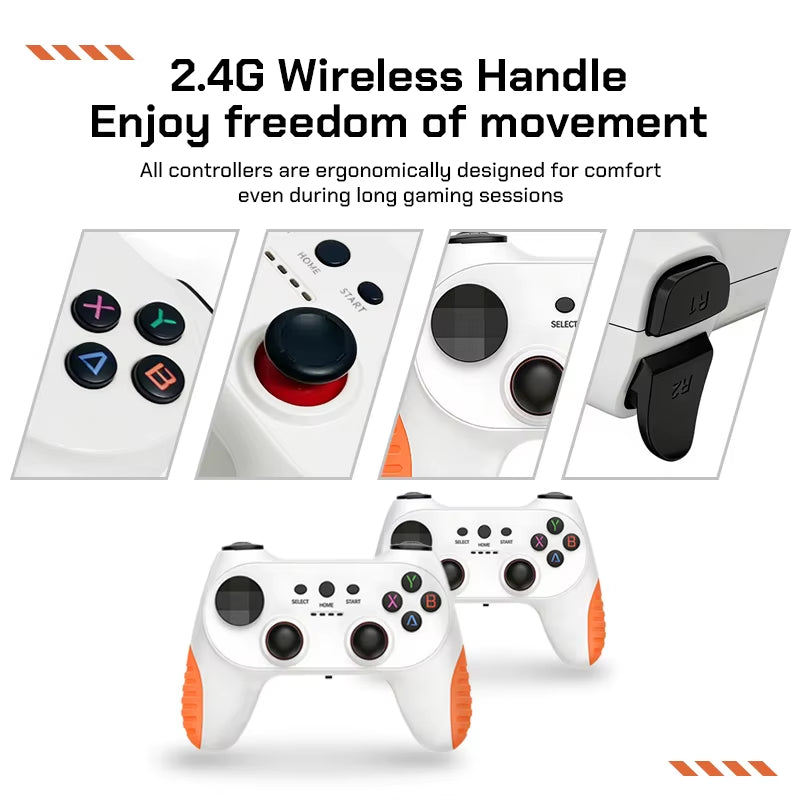X10 Pro Retro Game Stick 4K Video Game Console 50000+ Games,51+Emulators,Hd Output 2 Wireless Controllers,Plug and Play Computer