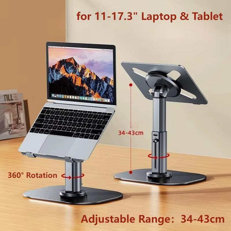 Metal Desktop Laptop Holder Riser Computer Stand Height Adjustable Portable Laptop Table Stand for 11-17.3" Device