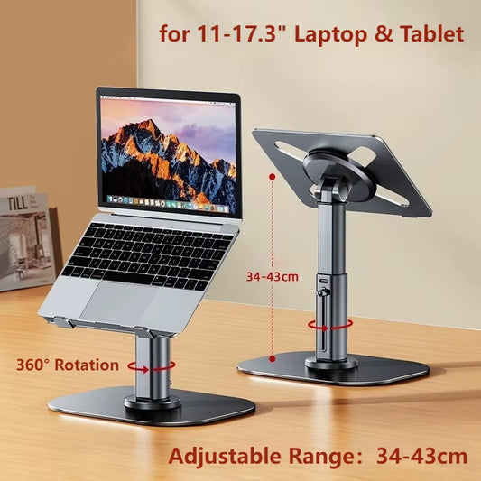 Metal Desktop Laptop Holder Riser Computer Stand Height Adjustable Portable Laptop Table Stand for 11-17.3" Device