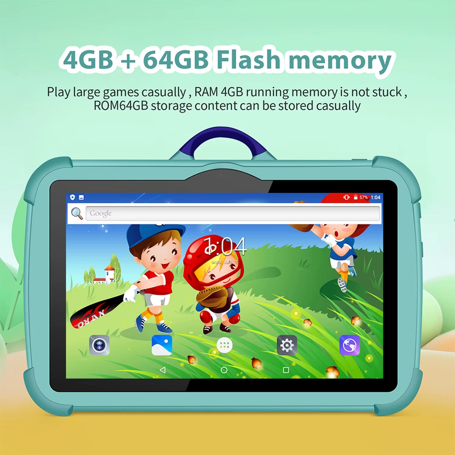 2025 New 7-Inch 5G Wi-Fi Tablet for Kids - Quad-Core, 4GB RAM, 64GB ROM, Google Education Version with Dual Cameras