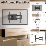 Full Motion TV Wall Mount for 47-90 Inch Tvs Swivels Tilts Extension Rotation Holds up to 132Lbs Max VESA 600X400Mm, Fit 16" Wood Stud