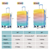 Luggage Set–Hardshell Suitcases with Spinner Wheels and TSA Lock, PC+ABS, Vibrant Glossy Expandable Design for Travel