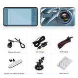 A10 4" Dual Lens Driving Recorder 1296P Front and Rear Dual Recording Reversing Visual Car Recorder Touch Version 32GB