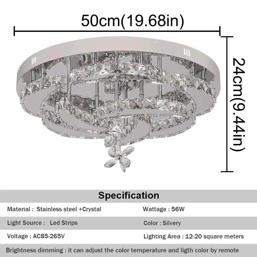 Luxury K9 Crystal Chandelier Modern Ceiling Lamp Led Living Dining Room Decor Pendant Light Dimmable Lustre Home Decor Fixture