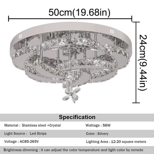 Luxury K9 Crystal Chandelier Modern Ceiling Lamp Led Living Dining Room Decor Pendant Light Dimmable Lustre Home Decor Fixture
