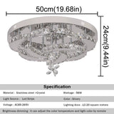 Luxury K9 Crystal Chandelier Modern Ceiling Lamp Led Living Dining Room Decor Pendant Light Dimmable Lustre Home Decor Fixture