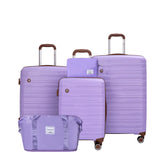 Luggage Sets 5 Piece,Suitcases with Double Spinner Wheels and TSA Lock,Hardcase 3 Set Luggage with Travel Duffle Bag