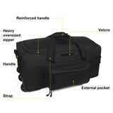 124L Large Capacity Tactical Duffel Bag Rolling Luggage for Heavy-Duty Camping Hiking Luggage Travel Suitcase