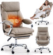 Ergonomic Executive Office Chair with Footrest, High Back PU Leather, Adjustable Recline, and Swivel Design