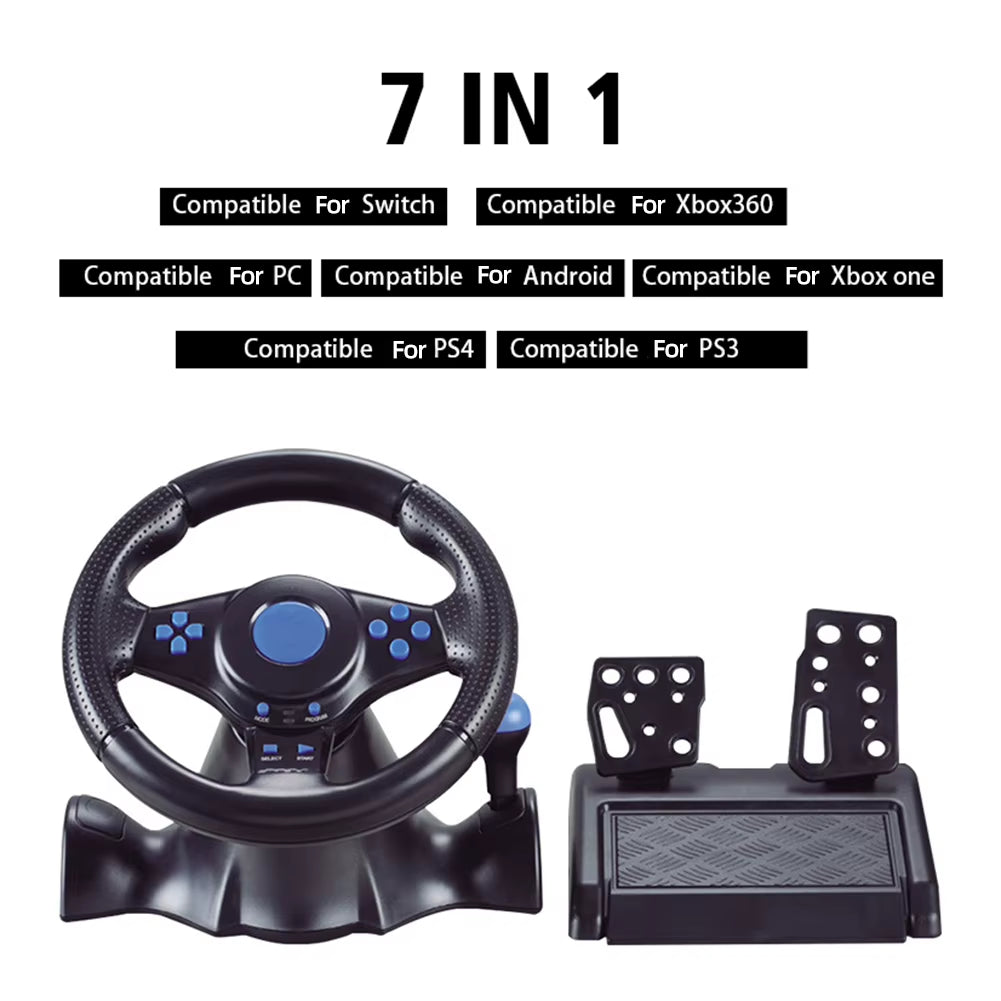 Racing Wheel & Pedals Dual Clutch Launch Control Computer USB Game Car Steering-Wheel for Switch/Xbox One/360/Ps4/Ps2/Ps3/Pc