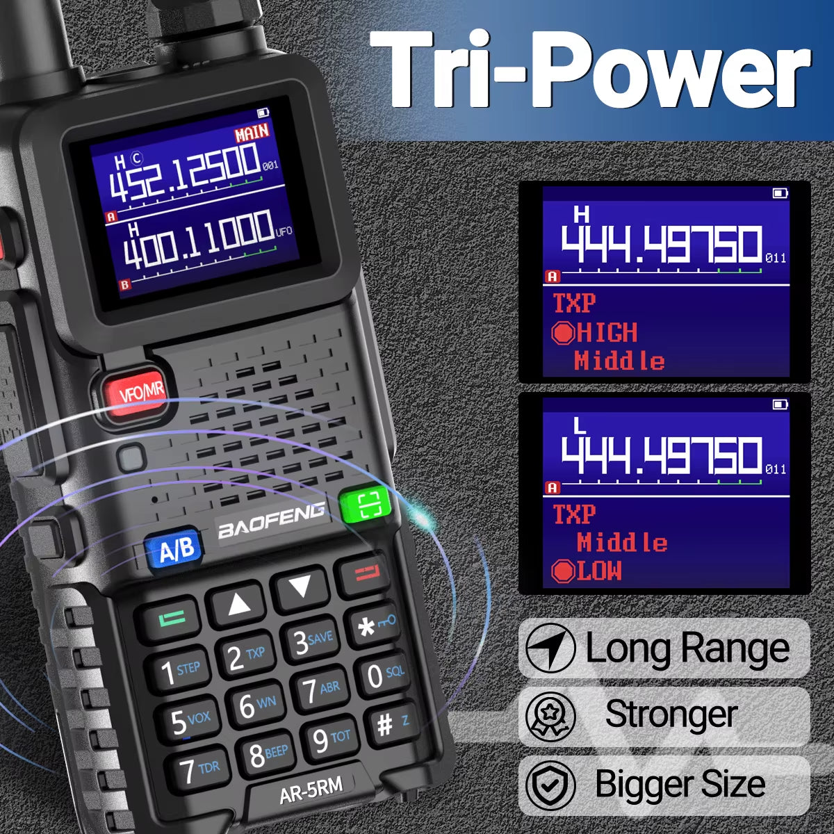5RM Multi Band Walkie Talkie 10W Wireless Copy Frequency Type-C Charger 999CH NOAA K5 plus for UV-5R UV-5RH Ham Radio
