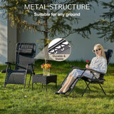 Zero Gravity Set of 2 Portable Recliner Camping Patio Outdoor Garden Lounge Chair with Cup Holder Trays Adjustable Pillow