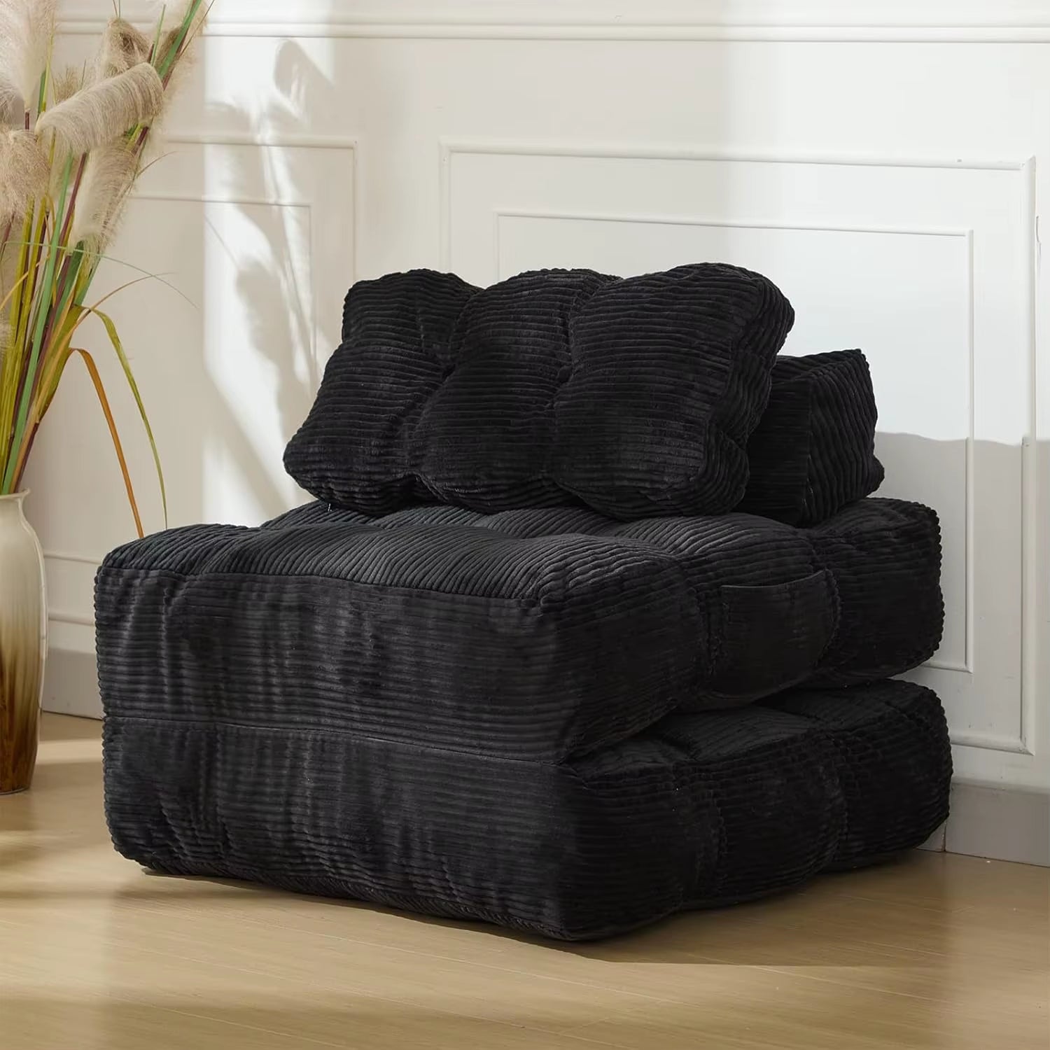 3-In-1 34" Folding Sofa Bed with Pillow Boneless Matress with Back Support Comfy Portable Convertible Sleeper Chair Floor Sofa