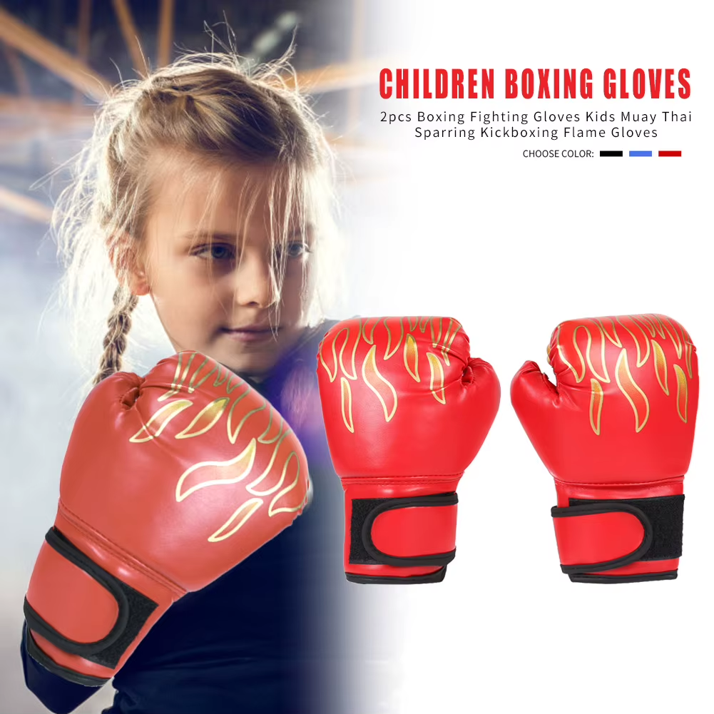 2Pcs Kids Boxing Gloves PU Leather Kickboxing Gloves Breathable Fighting Mitts Taekwondo Mitts for Punching Bag