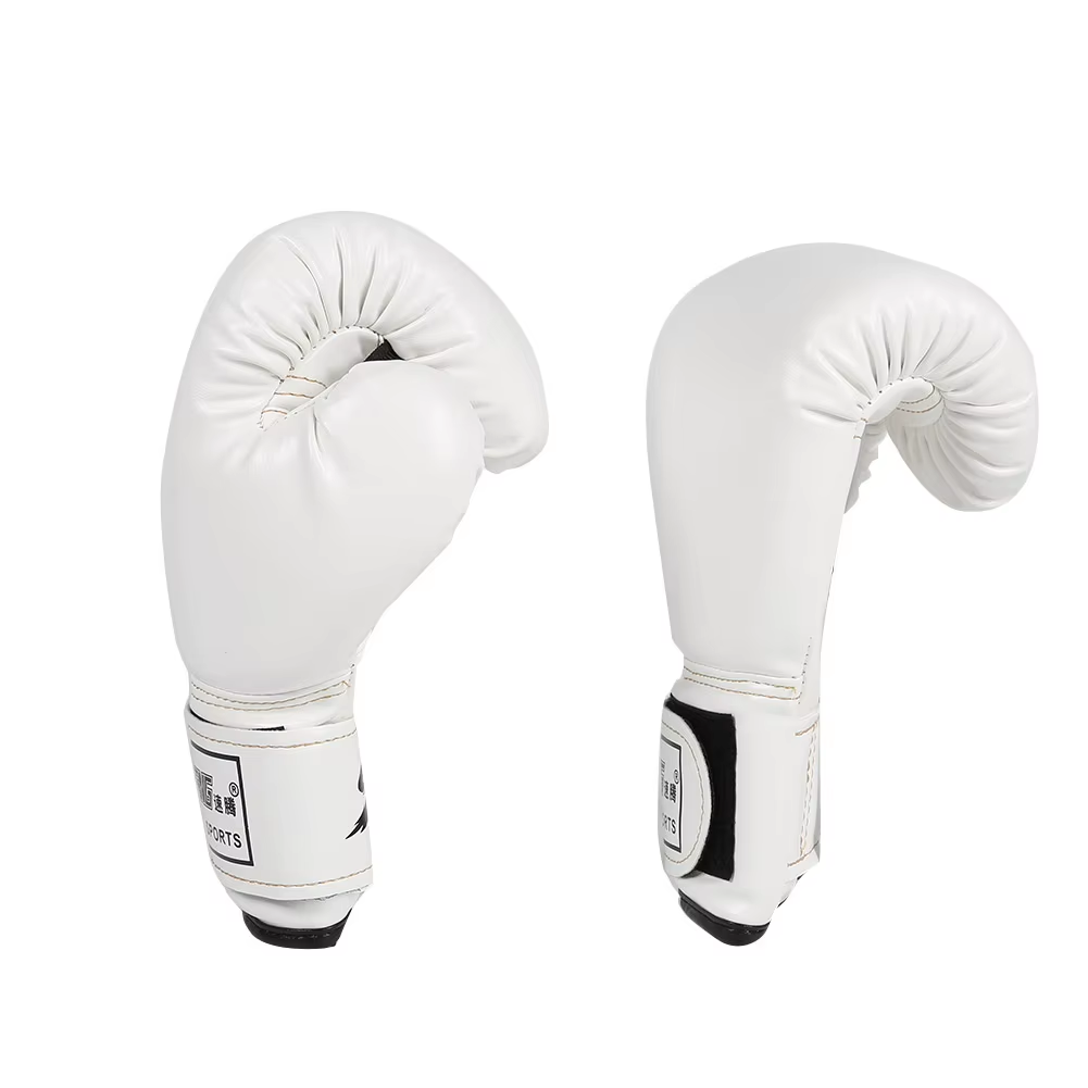 2Pcs Muay Thai Competition Glove PU Leather Sponge Sanda Gloves Professional Breathable for Kids for Children Training