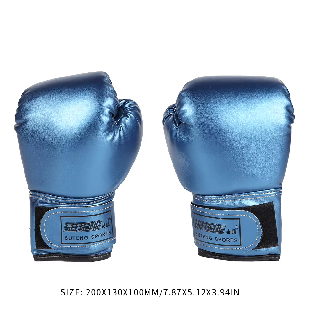 2Pcs Muay Thai Competition Glove PU Leather Sponge Sanda Gloves Professional Breathable for Kids for Children Training