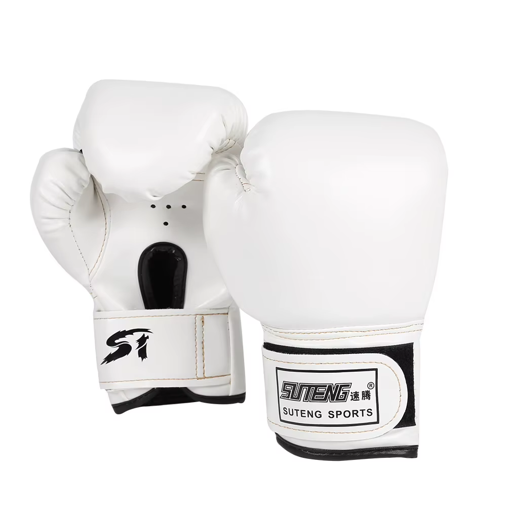 2Pcs Muay Thai Competition Glove PU Leather Sponge Sanda Gloves Professional Breathable for Kids for Children Training