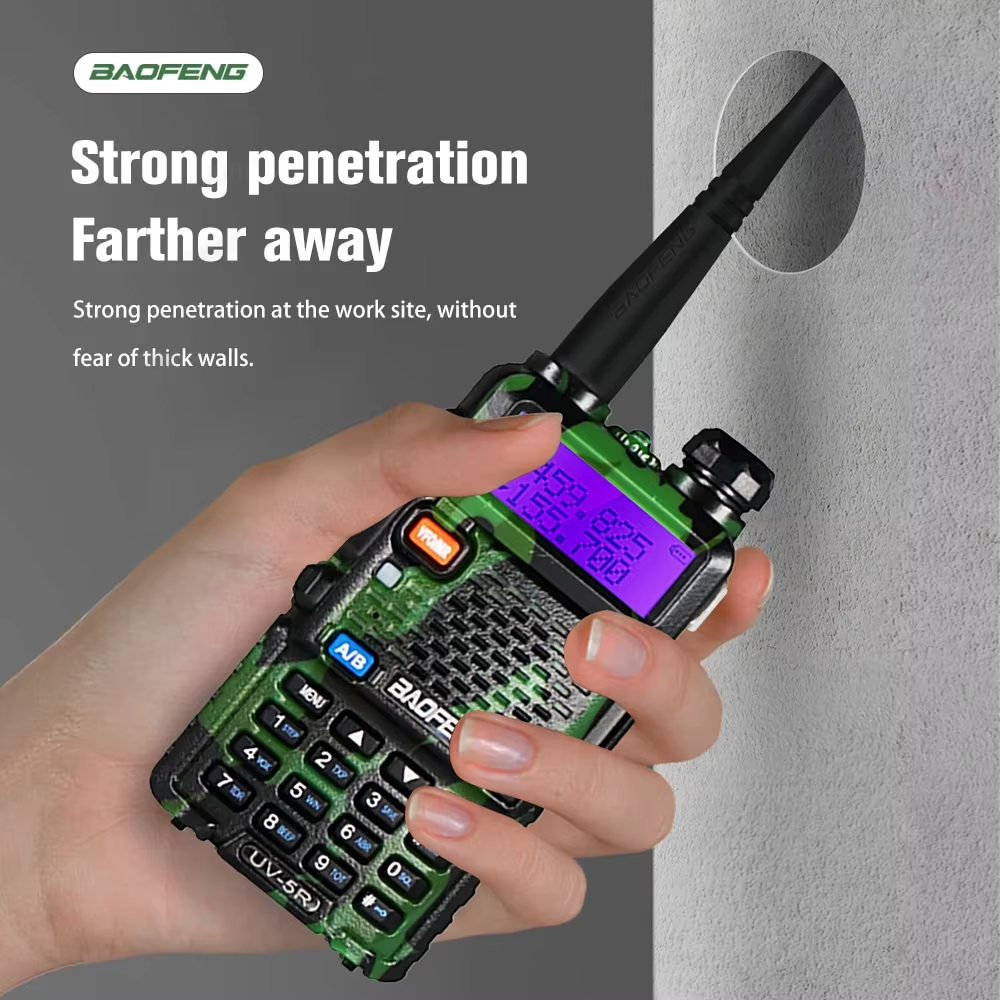 2Pcs  UV 5R Walkie-Talkie Long Range 5W Power Camouflage UV-5R Remote Radio Dual Band VHF UHF Ham Radio Communicator