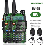 2Pcs  UV 5R Walkie-Talkie Long Range 5W Power Camouflage UV-5R Remote Radio Dual Band VHF UHF Ham Radio Communicator