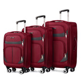 Softside Luggage Expandable 3 Piece Set Suitcase Upright Spinner Softshell Lightweight Luggage Travel Set 20Inch 24Inch 28Inch