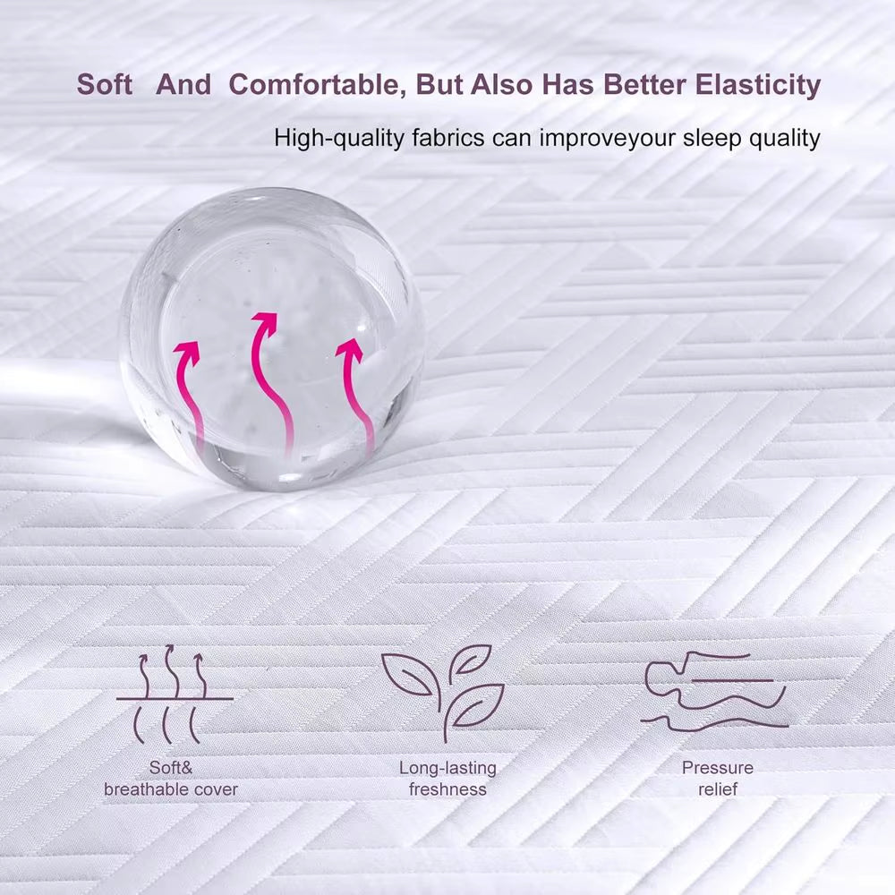 6 Inch Gel Memory Foam Mattress, Medium Firm or Cool Sleep, Pure Relief, Easy Replacement, Certified Twin Size Mattress in a Box