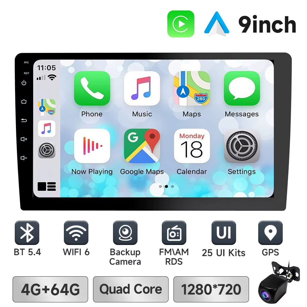 7 9 10 Inch 2Din Car Stereo with Wireless Carplay and Android Auto Car Radio with BT4.1 Backup Camera Mirror Link GPS Wifi FM AM