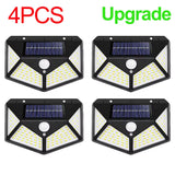 1/2/4Pcs 100 LED Solar Wall Lights Outdoor Solar Lamp Motion Sensor Solar Powered Sunlight Street Light for Garden Night Light