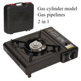 Outdoor Cassette Gas Stove Dual Purpose Portable Gas Barbecue Furnace Picnic Stove Camping Gas Cooking Utensils