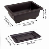 Rectangular Bonsai Training Pots Plastic Flowerpot with Drainage Tray Succulent Plants Pot Bonsai Plants Growing Pots Home Decor