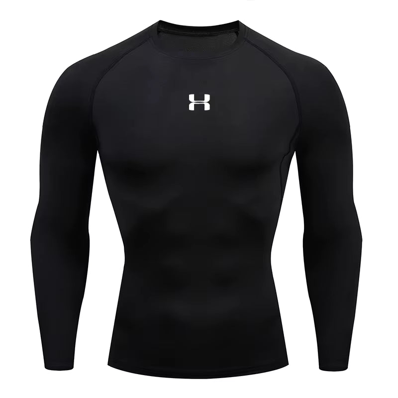 Men Running Compression T-Shirt Long Sleeves Sport Tees Gym Fitness Sweatshirt Male Jogging Tracksuit Homme Athletic Shirt Tops