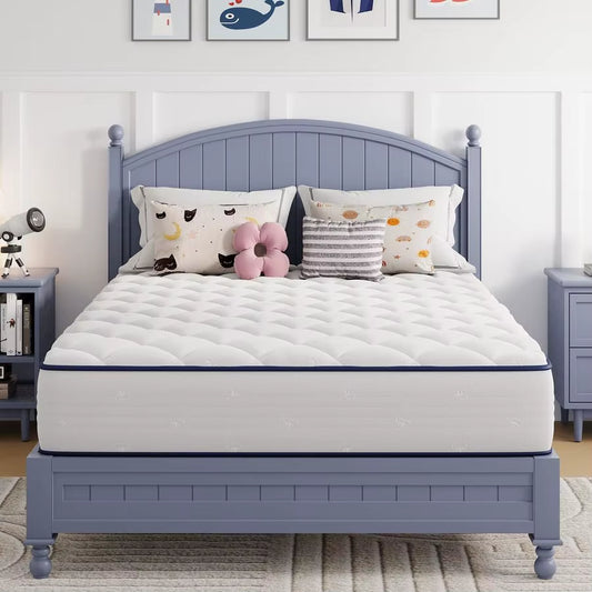 6 Inch Twin Mattress, Foam and Spring Hybrid Mattresses in a Box, Medium Soft, Breathable Fabric Amp Adaptive Support, Certipuru