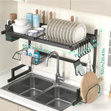 Dish Rack above Sink - Two-Tier Large Capacity Draining Rack with Knife and Utensil Holder Home Decor