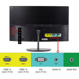 Outdoor Furniture Curved 27" FHD 1080P 75Hz LED Monitor VGA Build-In Speakers, EDGE-LESS Metal Black 2019 (C275W-1920Rn)-Hot