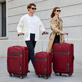 Softside Luggage Expandable 3 Piece Set Suitcase Upright Spinner Softshell Lightweight Luggage Travel Set 20Inch 24Inch 28Inch