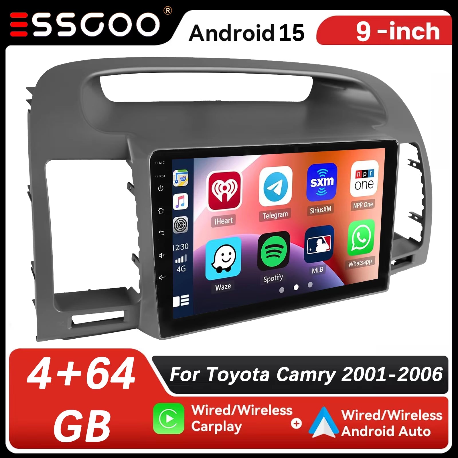 9" Android 15 Car Radio Stereo Player Wireless for Toyota Corolla E120 E130 2000 - 2007 Double 2Din GPS System Vehicle Autoradio