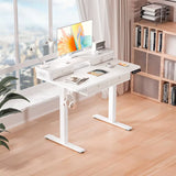 40" x 24" Electric Height Adjustable Standing Desk with 4 Storage Drawers, Customized Sit-Stand Computer Desk