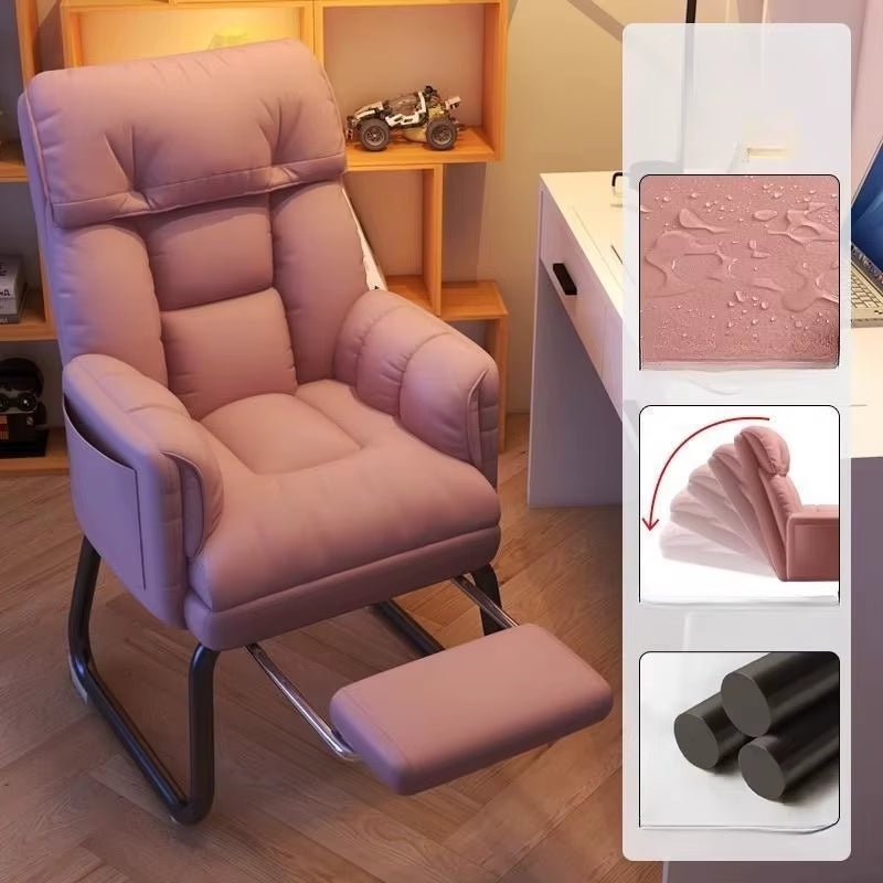 Home Multifunctional Office Computer Chair; Comfortable Seated Chair, Family Dormitory Arched Back Chair