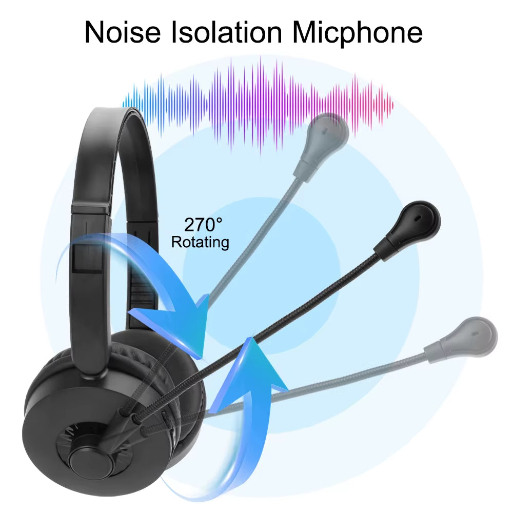 Wireless Headphone Hifi Sound Quality Head-Mounted Noise Reduction Bluetooth Headset with Microphone for Business