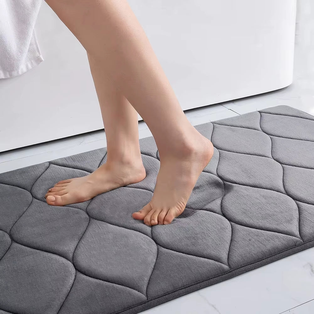 Memory Foam Bathroom Bath Mat Soft Non-Slip Carpet Absorbent Floor Bathroom Rug Shower Carpet Kitchen Decor Foot Mat