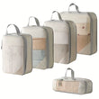 3/5 Pcs Compression Packing Cubes Zipper Luggage Organizer Travel Essentials Carry-On Suitcase Storage | 24-Hour Shipping