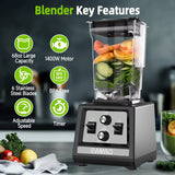 Blender for Smoothies: 1800W Peak Blenders for Kitchen, 68Oz Bpa-Free Pitcher, Timer & Speed Control, 6 Stainlsteel Blades