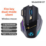 7-Key 2.4G Silent Rechargeable Colorful Breathing Light Wireless Gaming Mouse without Double Clicking Gaming Accessories