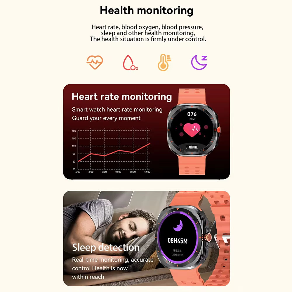 G.L Wear 2025 New Smartwatch for Men Heart Rate Monitoring Bluetooth Calling Fitness Tracking Pedometer Men'S Smartwatch