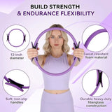 Likiliki Pilates Ring and Ball Set Home Fitness Equipment for Women with Resistance Bands 12'' Magic Circle 9.8'' Ball for Stre