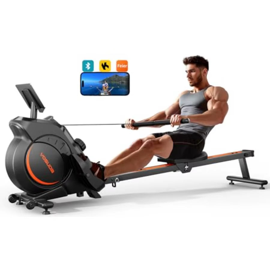 Magnetic Water Rowing Machine for Home Use with Bluetooth App Support Heavy-Duty Rowing Machine for Taller Athletes Comfortable