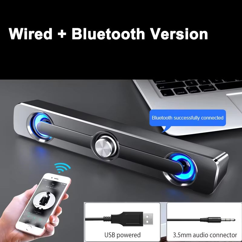 PC Sound Bar Bluetooth USB Wired Speakers Bar Stereo Speaker for Projector PC Laptop Phone Computer 3.5Mm Aux Speaker