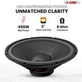 15" Subwoofer Speaker Pair 450W MAX PA DJ Replacement Audio Sub Woofer 8Ohm Bass Driver