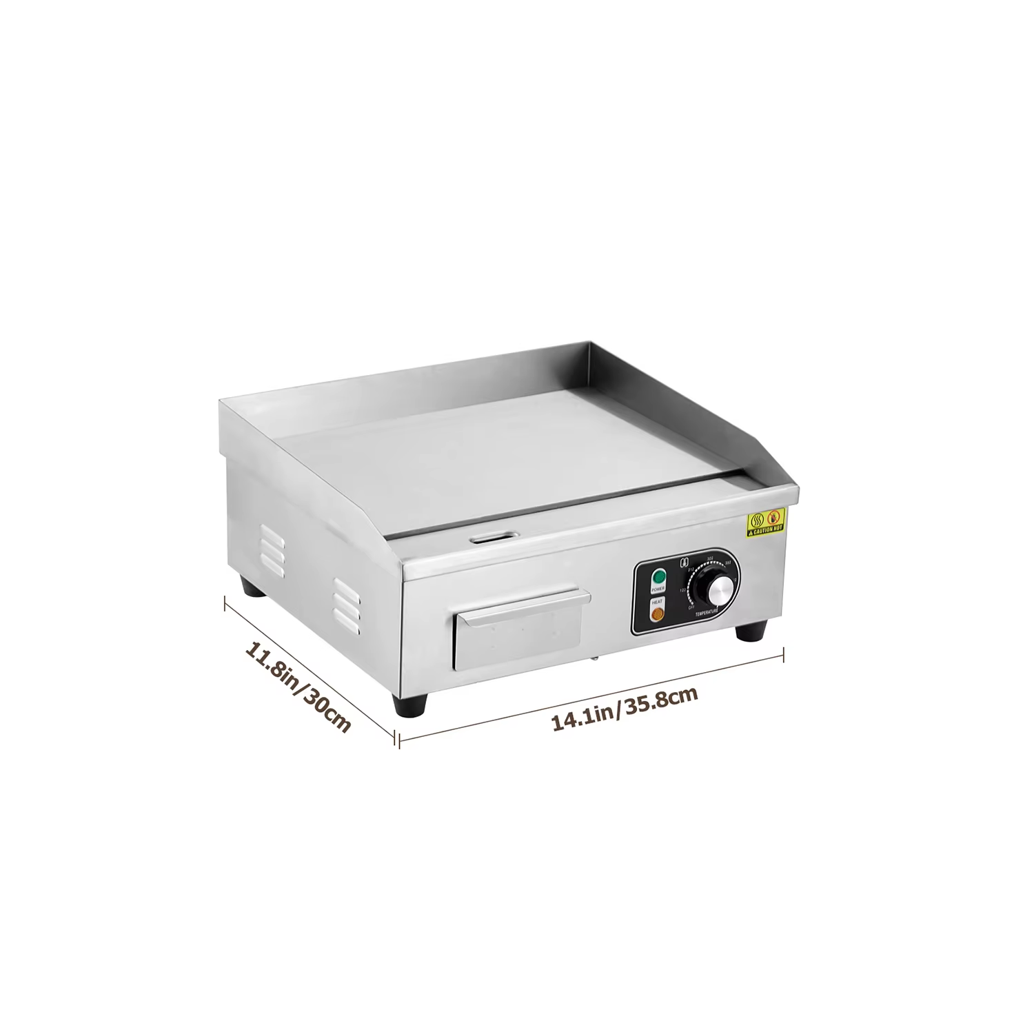 30 Inch Electric Griddle for Outdoor Cooking Non-Stick Grill Plate Adjustable Temperature Control 122°F-572°F High Power 3600W