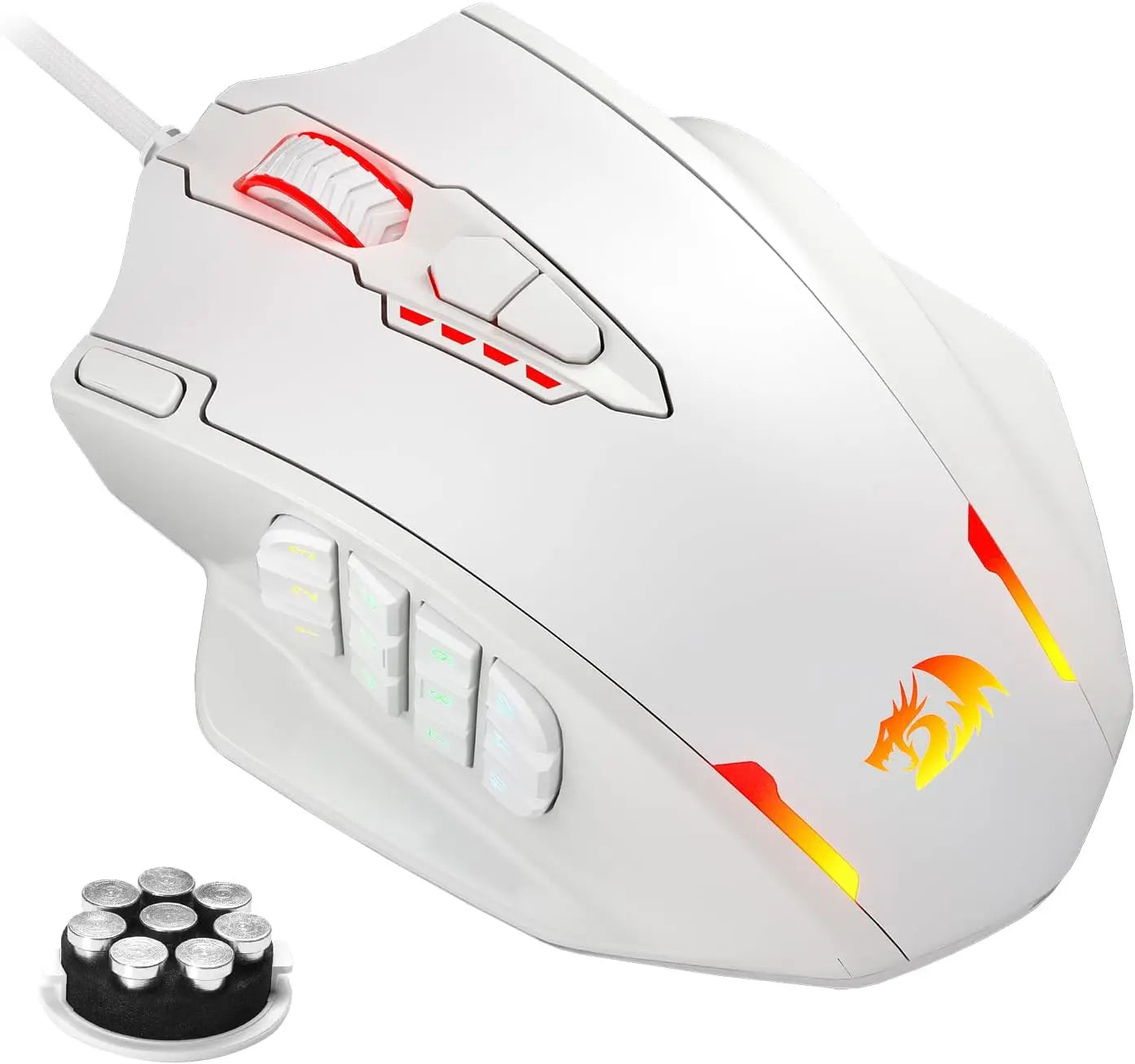 M908 RGB Backlight LED USB Wired Gaming Mouse 18 Programmable Mouse Buttons 12400 DPI