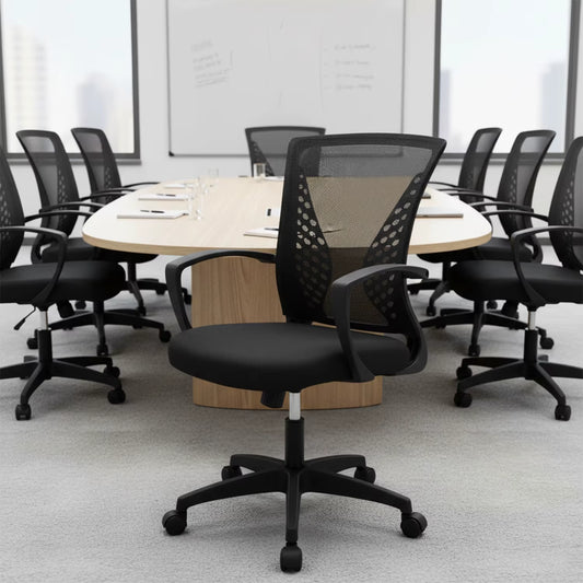 Ergonomic Mid Back Mesh Office Chair with Lumbar Support and Armrests